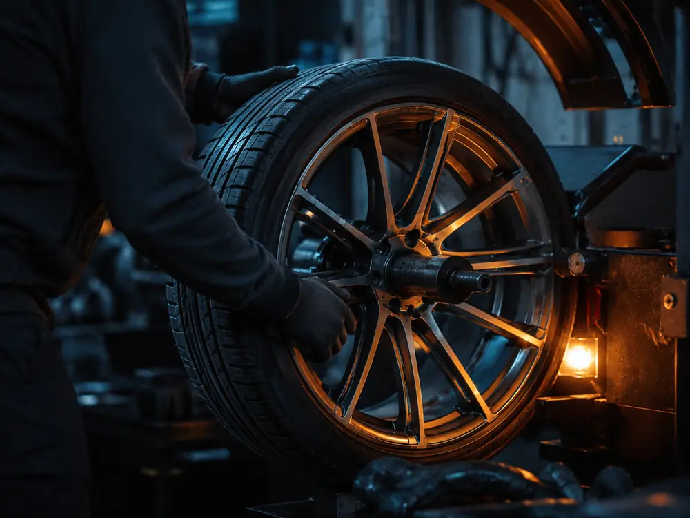 Professional Mobile Tyre Technician Working